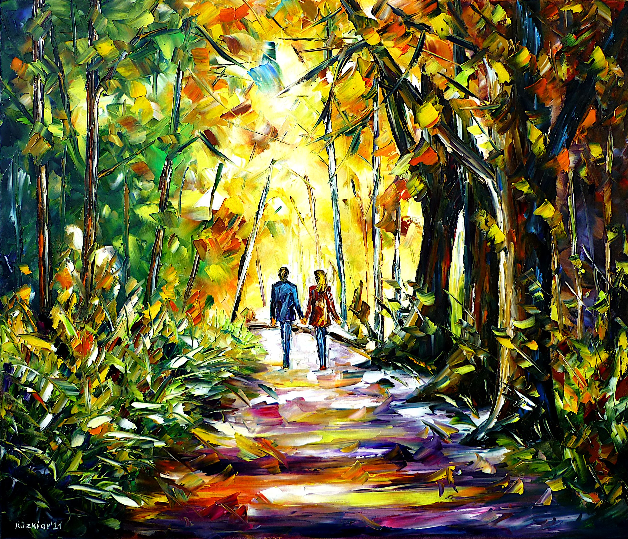 late summer,autumn begin,summer and autumn,love and romance,romantic scene,romantic painting,park in autumn,park walk,a walk in the park,autumn walk,love couple in autumn,love painting,i love you,hand in hand,holding hands,man loves woman,lovers in the park,people in autumn,people in the park,park landscape,golden autumn,golden fall,yellow autumn,beautiful autumn,fall lovers,autumn lovers,autumn abstract,landscape abstract,friendly painting,peaceful painting,autumn trees,autumn colors,autumn mood,autumn love,autumn painting,colorful autumn,palette knife oil painting,modern art,impressionism,abstract painting,lively colors,bright colors,light reflections,impasto painting,living room art,living room picture,living room painting