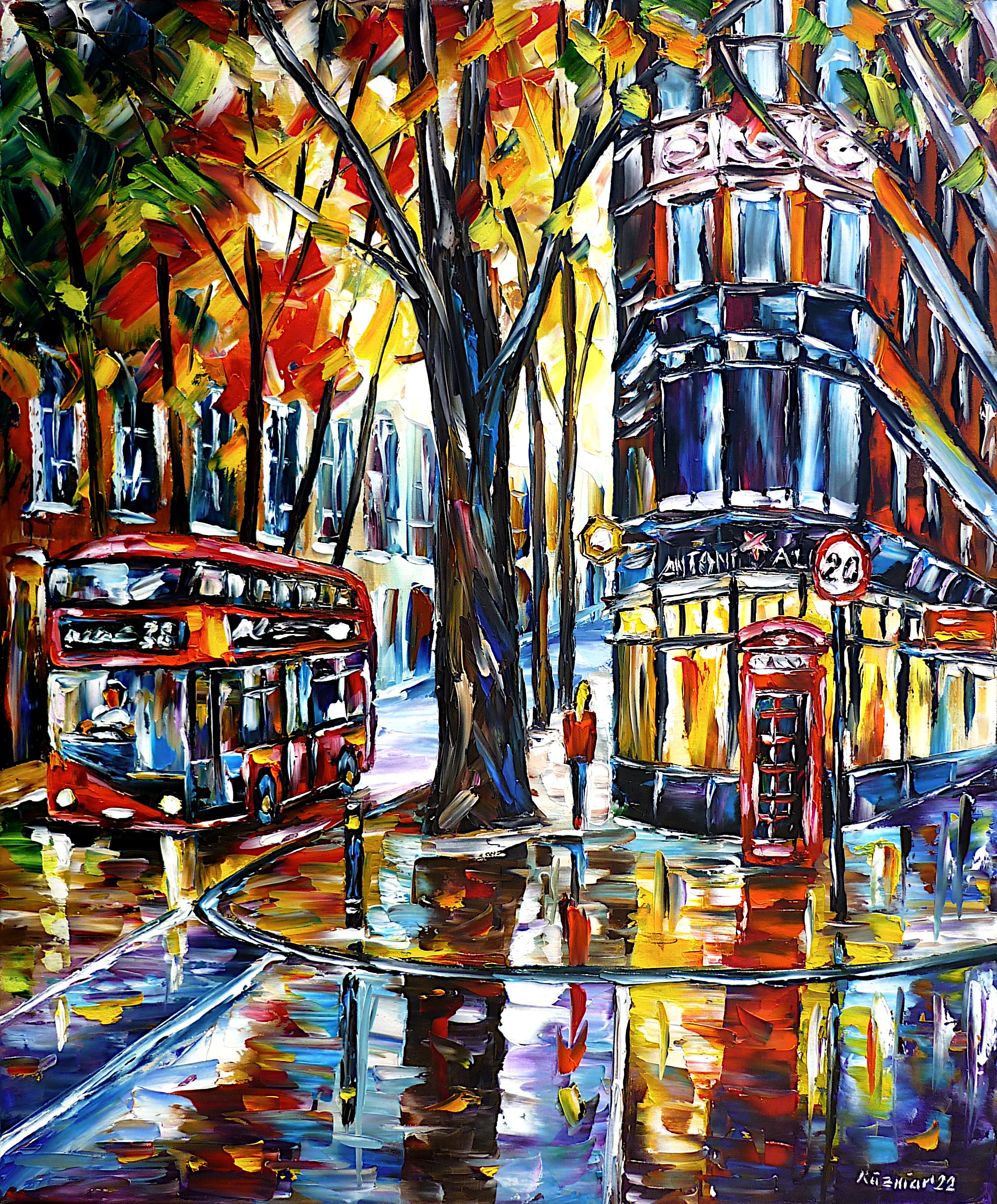 london in autumn,london city scene,london city painting,london bus,double-decker bus,london bus route 38,Piccadilly Circus,london autumn impression,london phone booth,red phone box,city in autumn,lonely woman walking,on the corner,Antoni and Alison,43 Rosebery Ave,London EC1R 4SH,beautiful london,autumn mood,autumn trees,london love,london lovers,i love london,london colorful,london abstract,london's beauty,london boutique,autumn colors,lively autumn,colorful autumn,autumn beauty,autumn painting,colorful picture,colorful painting,palette knife oil painting,modern art,impressionism,abstract painting,lively colors,colorful painting,bright colors,light reflections,impasto painting,figurative