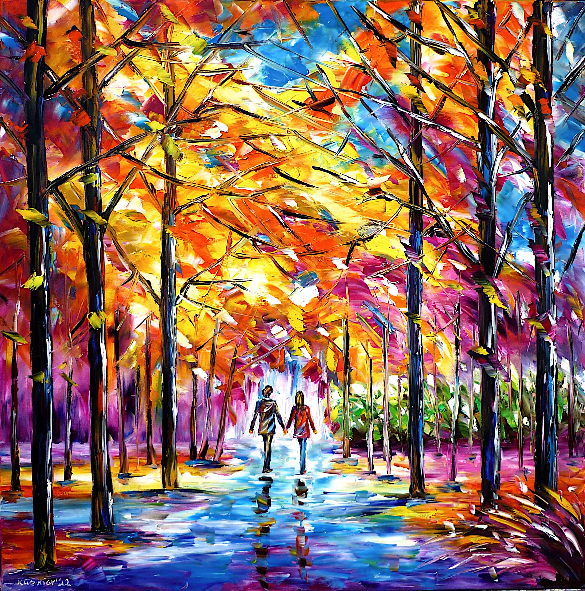 colorful autumn park,loving couple in autumn,lovers in autumn,autumn walk,park walk,people in love,lovers in the park,walking in the park,hand in hand,holding hands,love,autumn mood,romantic,romantic scene,romantic day,I love you,autumn joy,people in the park,People in autumn,colourful,mood,autumn lovers,I love autumn,park landscape,autumn landscape,autumn trees,colorful autumn,lively autumn,autumn colors,autumn painting,autumn picture,sunny autumn day,autumn abstract,red autumn,autumn leaves,autumn beauty,autumn impression,autumn light,autumn,autumn love,landscape painting,square format,square picture,square painting,pink colors,pink yellow red blue,palette knife oil painting,modern art,impressionism,abstract painting,lively colors,colorful painting,bright colors,light reflections,impasto painting,figurative