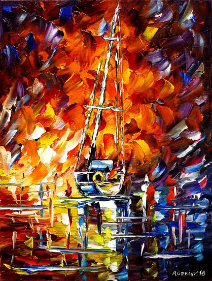 oilpainting,modern,impressionism,abstractpainting,yacht,fishingboat,cutter,harborintheevening,eveningskypainting,seascape,
sunsetatthesea,eveningmood,lively,colorful