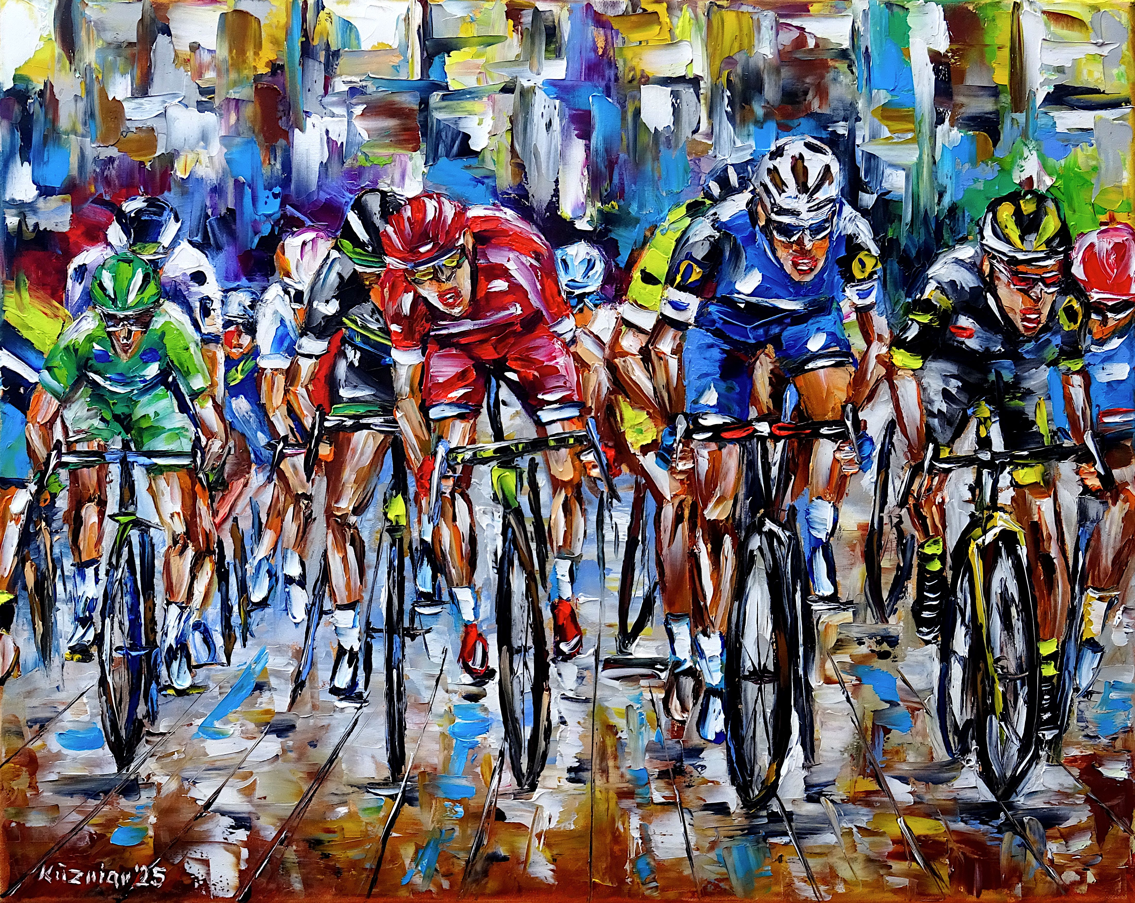 tour de france,race in paris,Road cycling,last stage,cycling,cyclists,finishment,racing cyclists,racing cycling,stage race,tour de france scene,tour de france painting,tour de france picture,tour de france fan,tour de france love,tour de france lovers,racing,cycling picture,cycling painting,bicycle,bicycle love,bicycle fans,bicycle sport,bicycle race,sport painting,athlete,sport love,sport lovers,I love sport,palette knife oil painting,expressive art,expressive painting,expressionism,lively colors,colorful painting,impasto painting,figurative