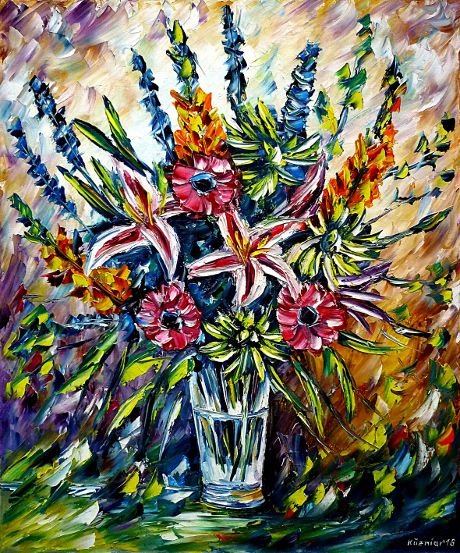 oilpainting,modern,impressionism, flowerpainting,springflowers,summerflowers,bouquet,flowers-in-vase,stilllife,colorful-bouquet