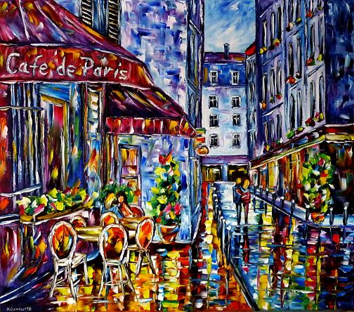 oilpainting,modern,impressionism,cafedeparis,cityoflove,lovecouples,lovers,walking,handinhand,restaurant,cityscape,cityscene,france,foodanddrink,flowers,lively,colorful
